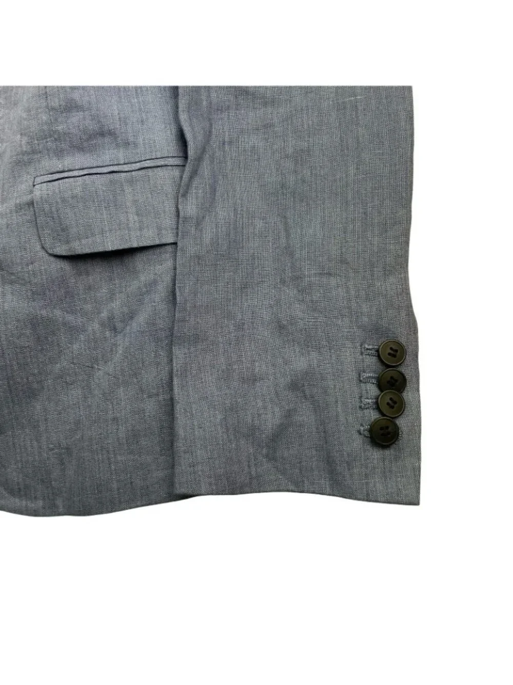 H&M Men's 100% Linen Slim Fit 2-Button Blazer Blue • 34R